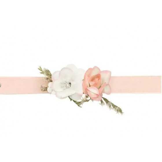 Bracelet de fleurs pêches