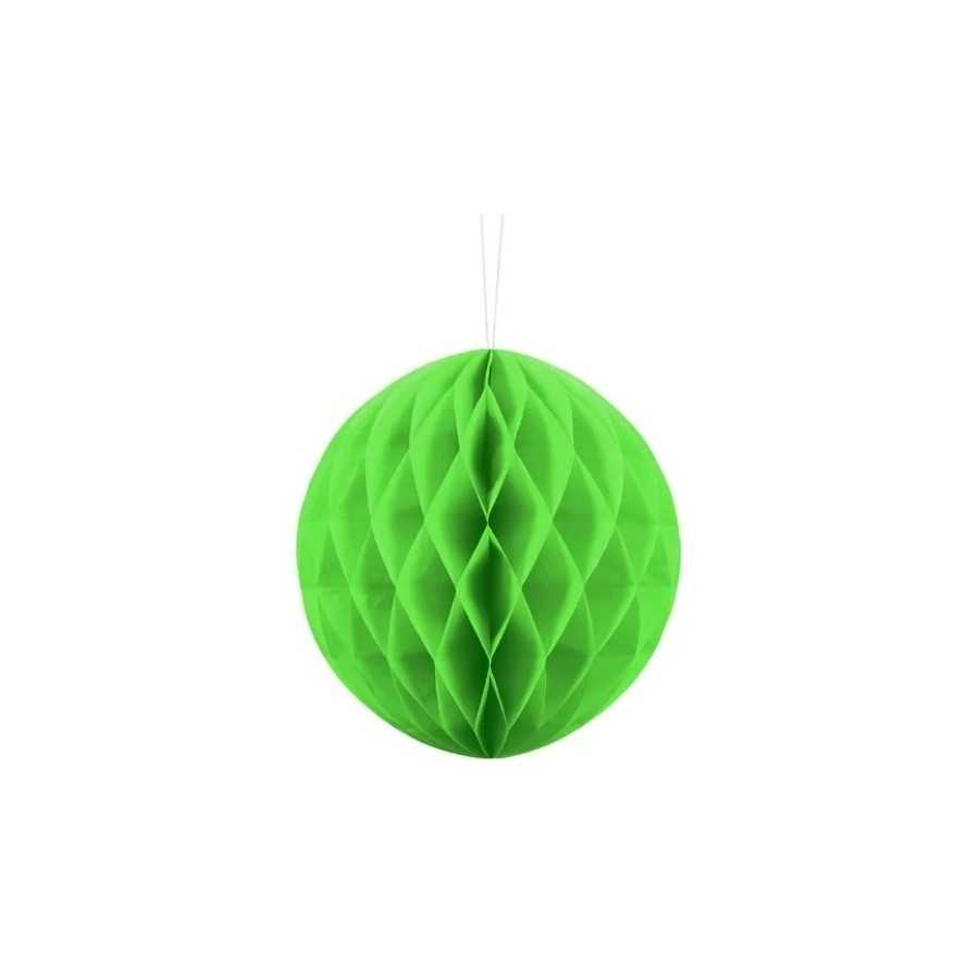 Boule papier alvéolé vert pomme 20 cm