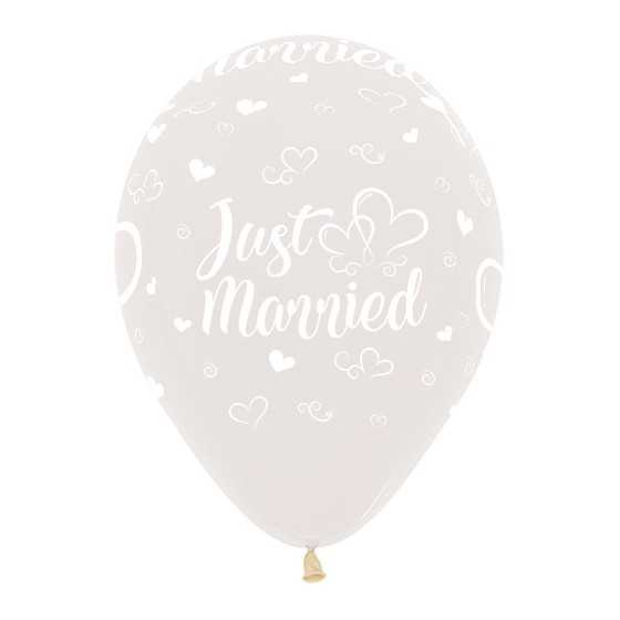 Ballon transparent  30 cm just married