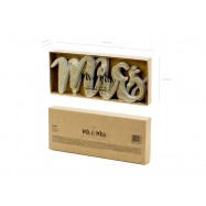 Mr & Mrs en bois or emballage