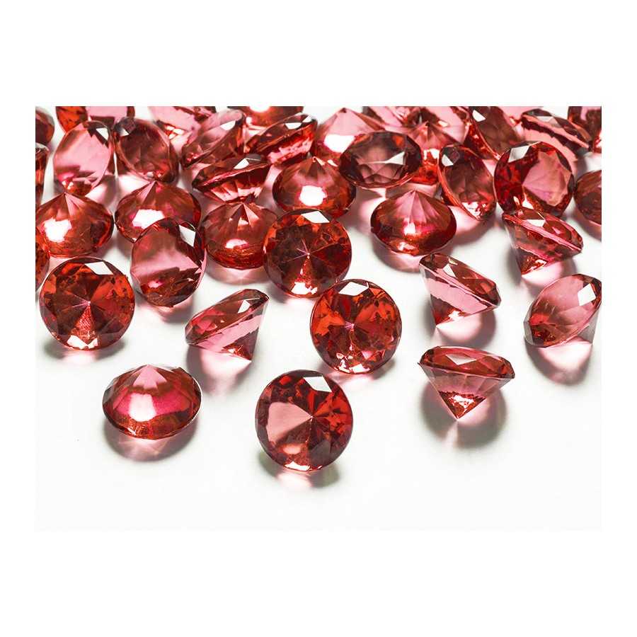 10 cristaux diamant rouge 20 mm