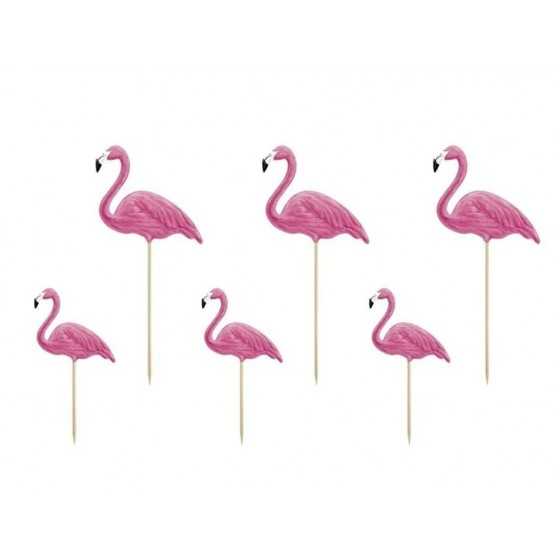 6 flamants roses