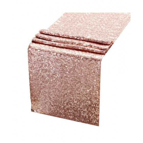 Chemin de table sequin rose...