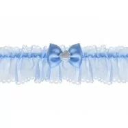 Jarretière bleu claire avec un coeur blanc